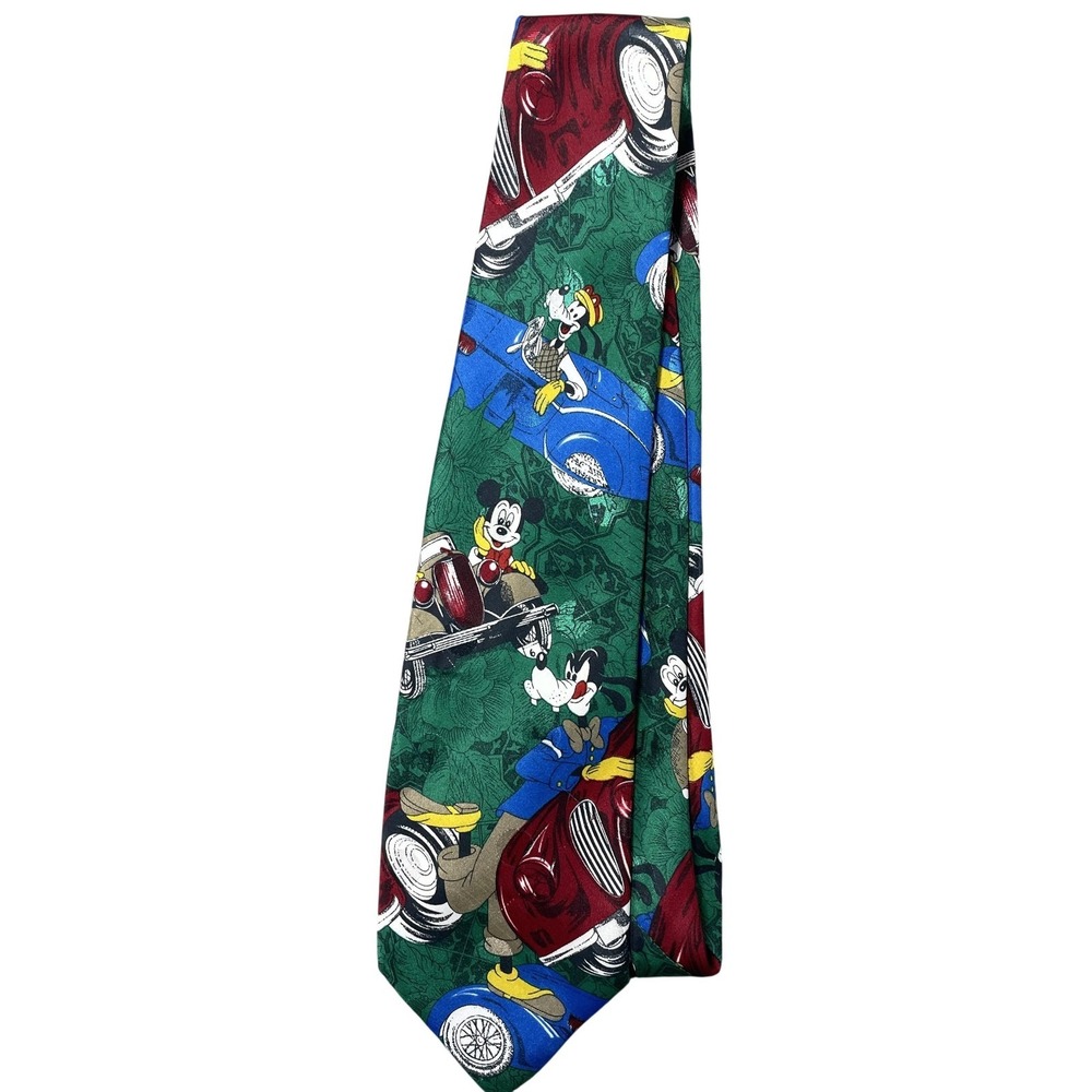 Mickey Unlimited Tie Mens One Size Multicolor Mickey Goofy Polyester Necktie